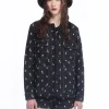Denim Embroidered Roses Barn Jacket