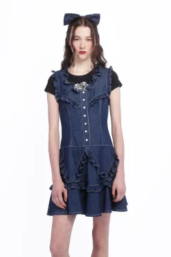 Denim Ruffle Dress