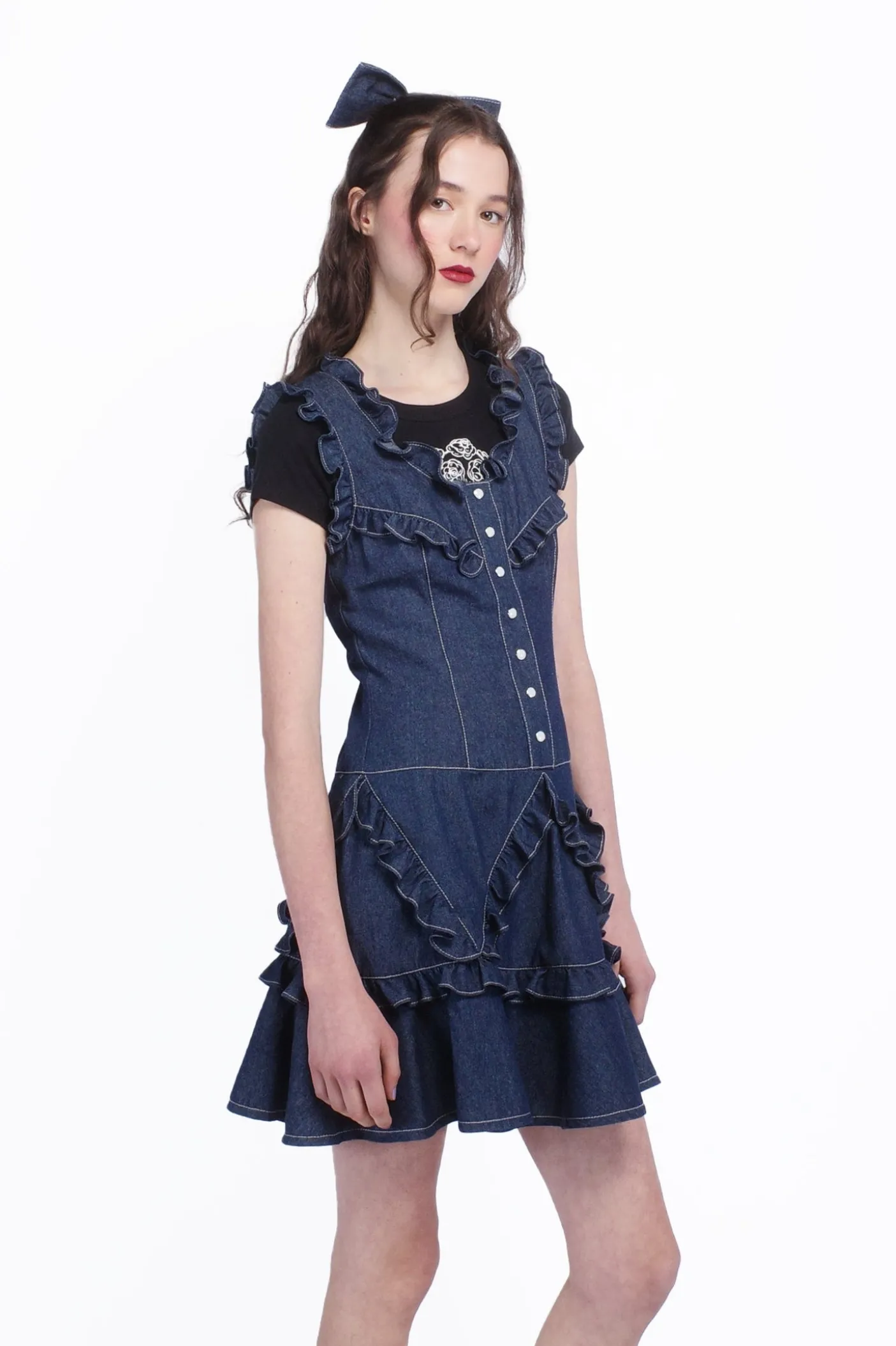 Denim Ruffle Dress