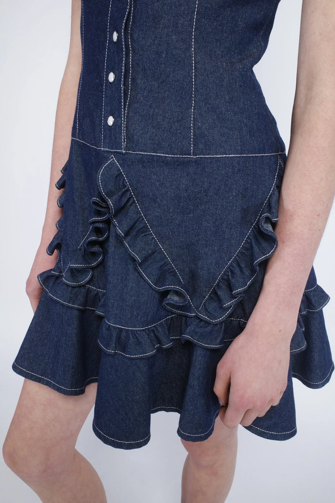 Denim Ruffle Dress