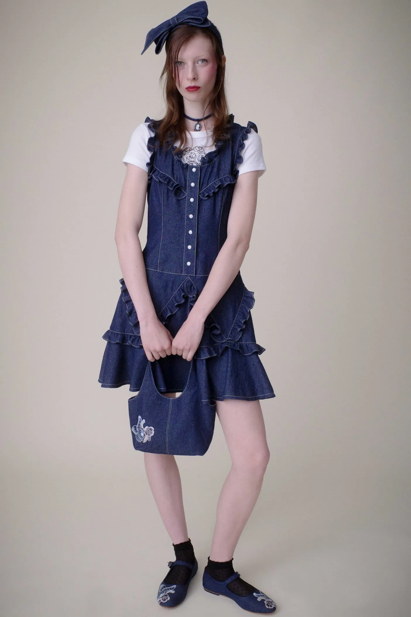 Denim Ruffle Dress