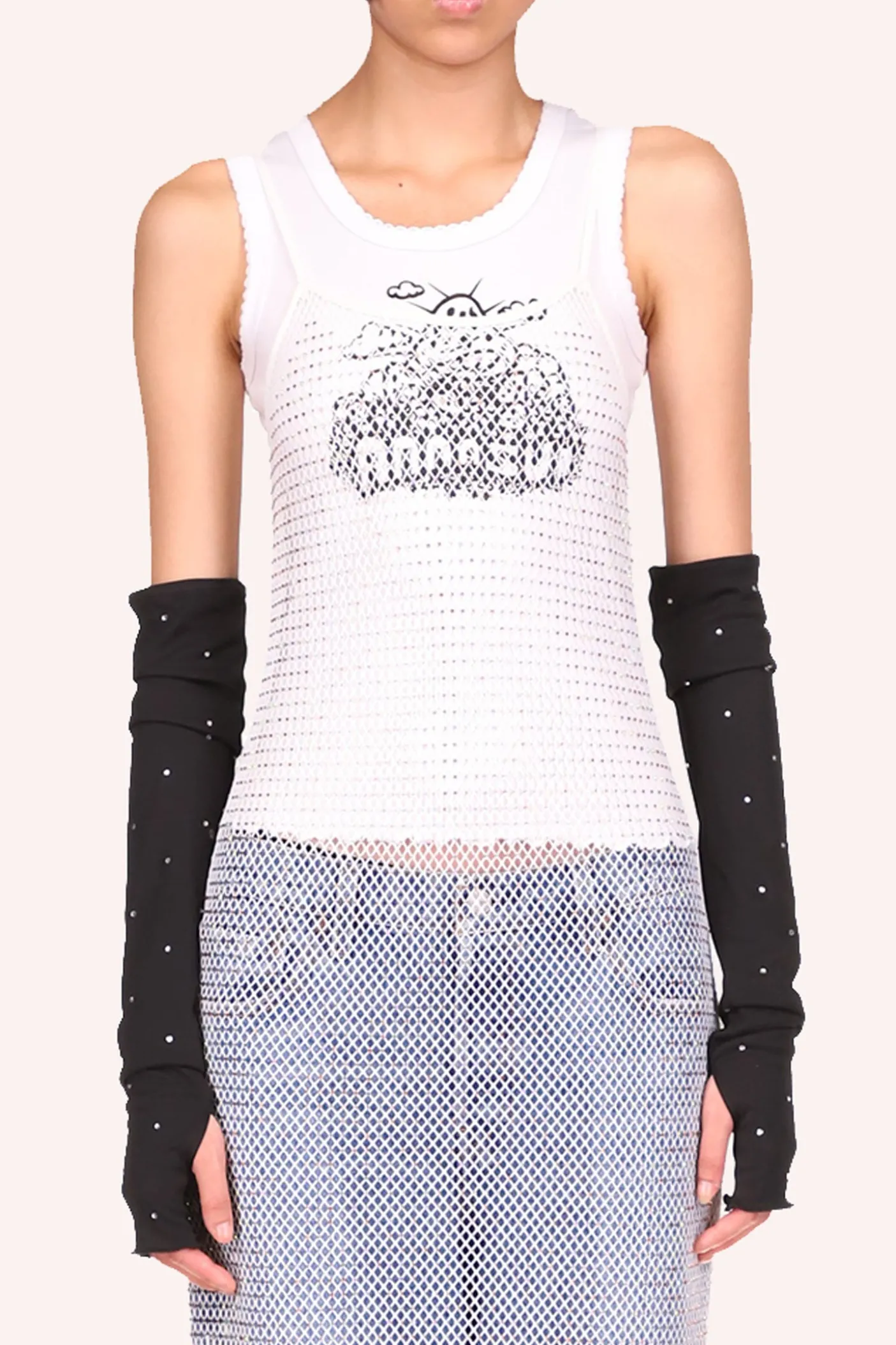 Diamond Netting Slip Dress