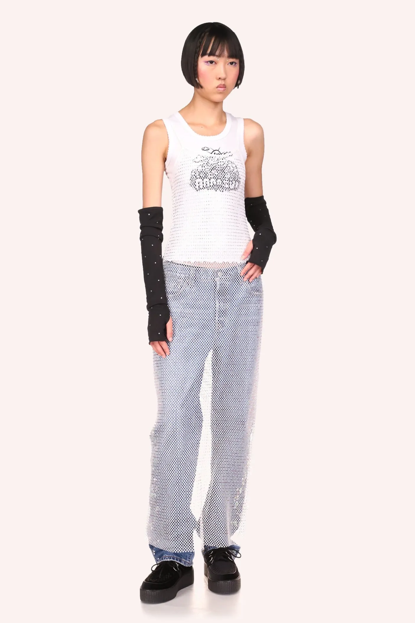 Diamond Netting Slip Dress
