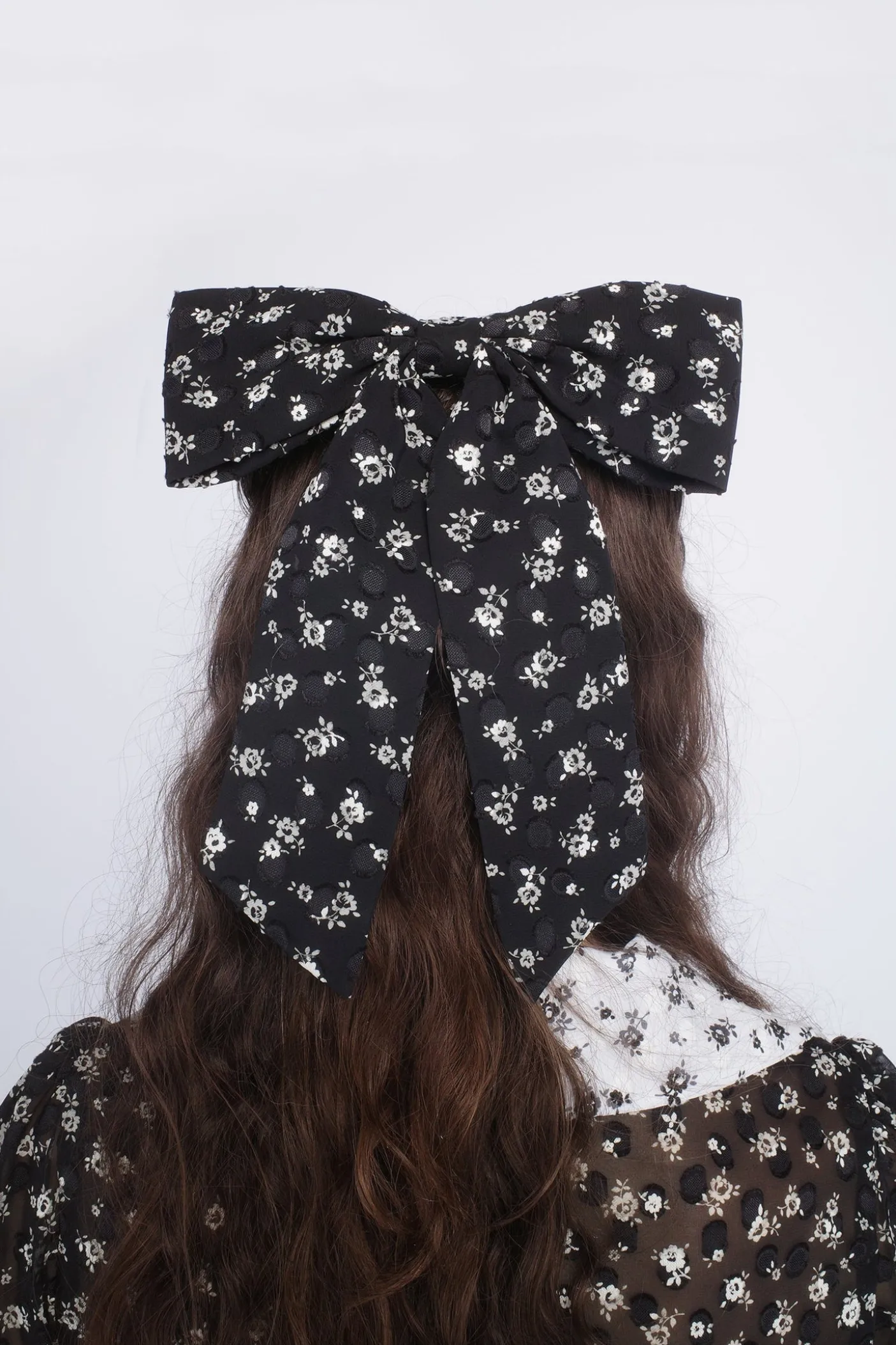 Ditsy Dot Chiffon Bow Hair Clip