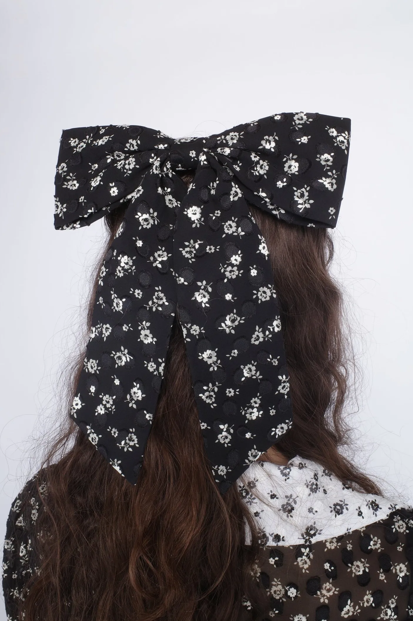 Ditsy Dot Chiffon Bow Hair Clip
