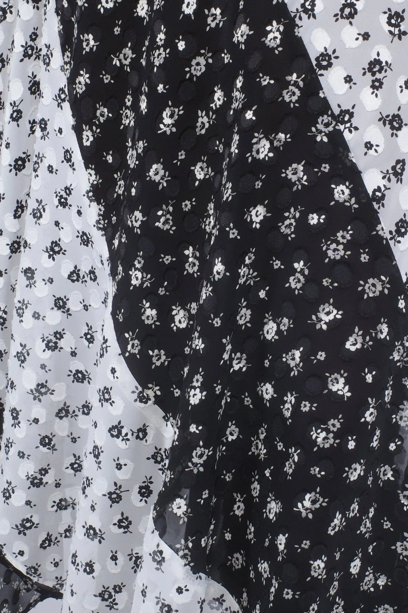 Ditsy Dot Chiffon Contrast Flowy Skirt