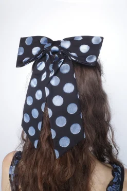 Dot Chiffon Bow Hair Clip
