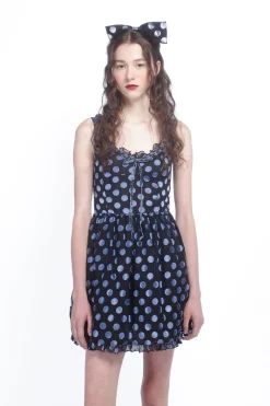 Dot Chiffon Ruffle Mini Dress