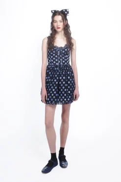 Dot Chiffon Ruffle Mini Dress