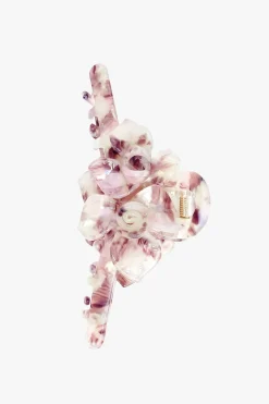 Double Flower Large Jaw Clip- Lavender
