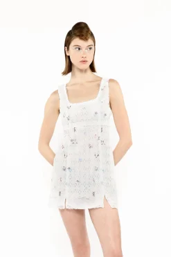 Embroidered Lacey Trellis Mini Dress