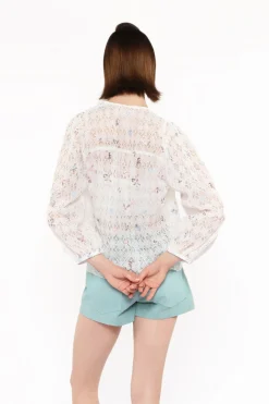 Embroidered Lacey Trellis Blouse