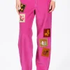 Embroidered Velveteen Patched Corduroys