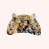 Etched Large Cat Jaw Clip Rainbow