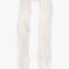 Faux Curly Lamb Fur Long Scarf-White