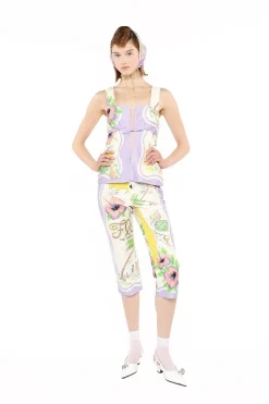 Florida Cotton Sateen Sleeveless Bow Top
