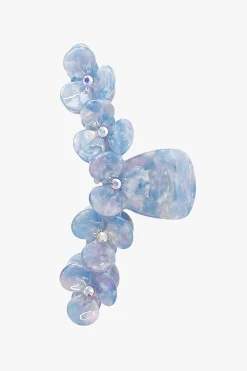 Gemstone Blossom Large Jaw Clip- Blue