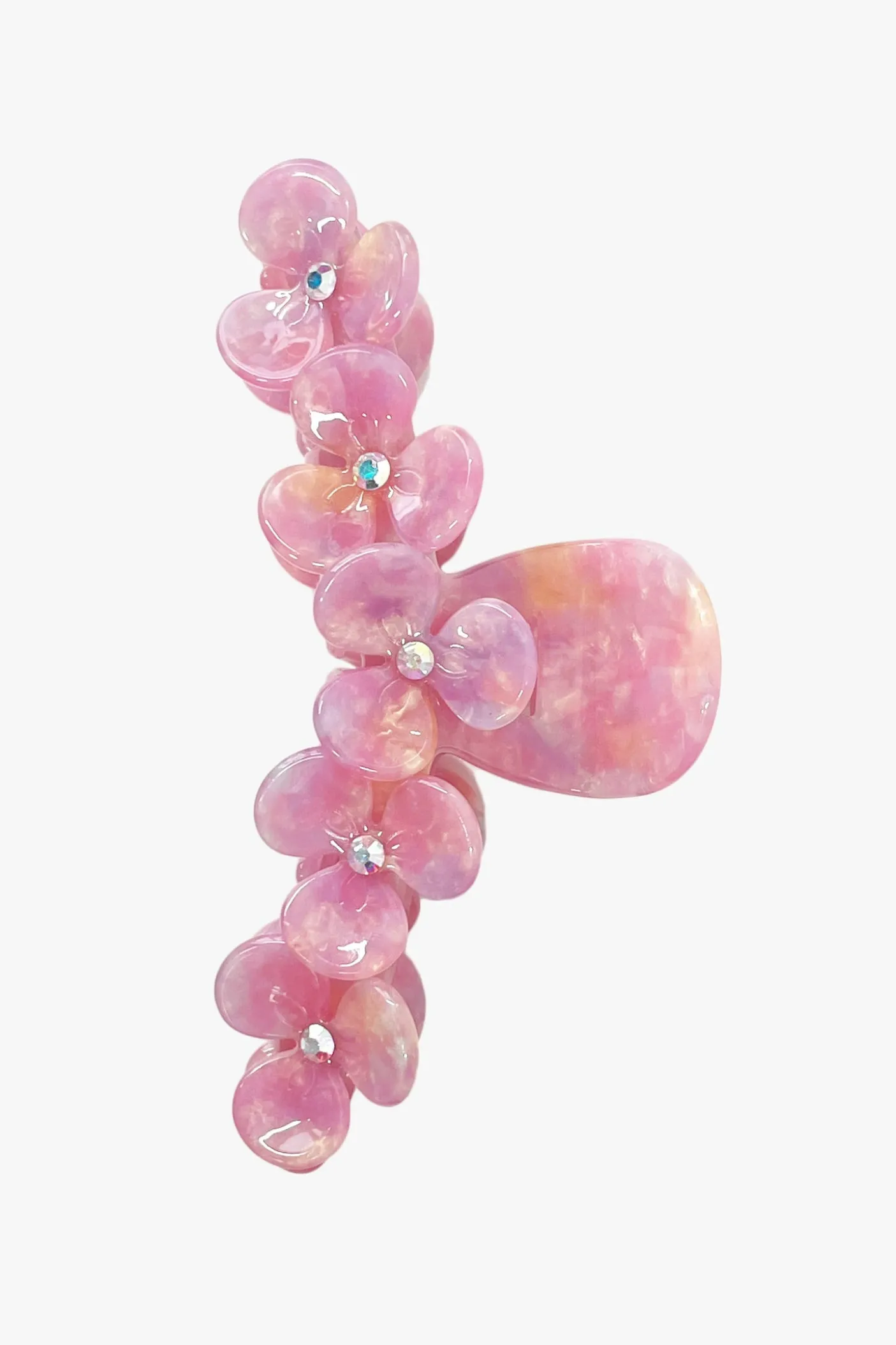 Gemstone Blossom Large Jaw Clip- Pink