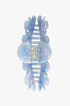 Gemstone Blossom Large Jaw Clip- Blue