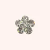 Gemstone Flower Hair Pin Silver