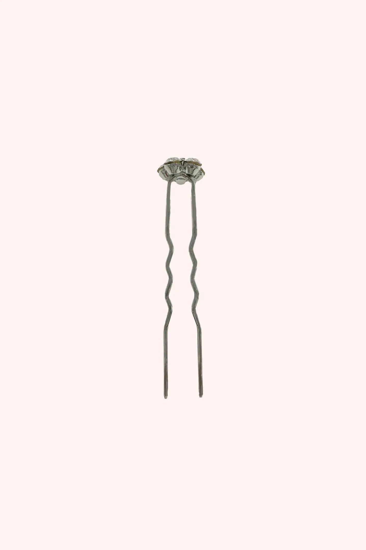 Gemstone Flower Hair Pin Silver