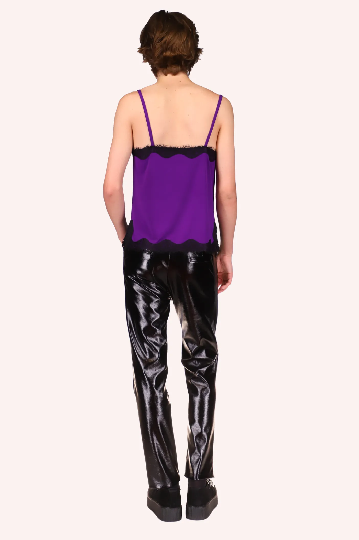 Genderless Black Patent Pants