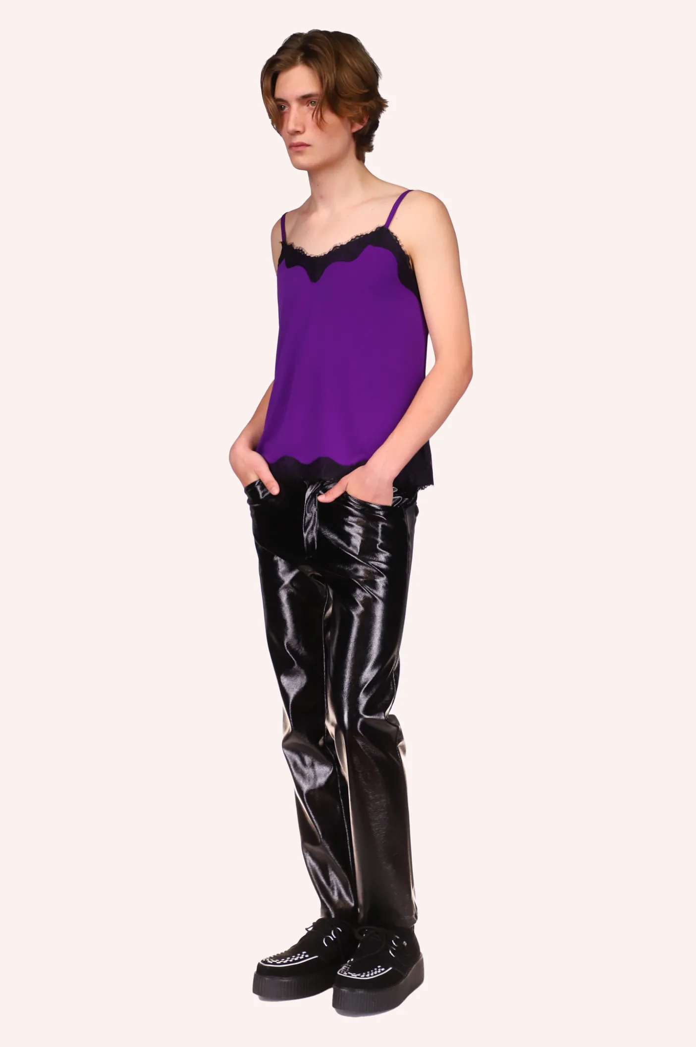 Genderless Black Patent Pants