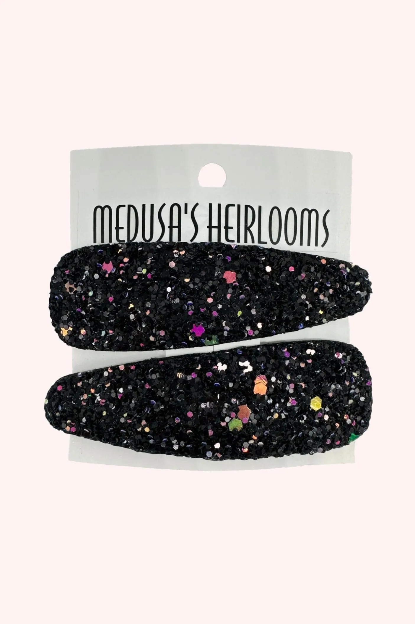 Glitter Snap Clip Black Multi