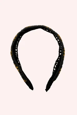 Grey Crochet Play Headband Orange Multi