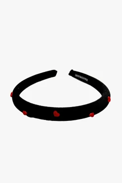 Heartfelt Velvet Headband- Black