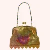 Impressionism Butterfly Chainmail Purse Gold