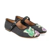 John Fluevog x Anna Sui Butterfly Mary Janes-Black Denim