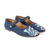 John Fluevog x Anna Sui Butterfly Mary Janes-Denim Blue