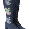 John Fluevog x Anna Sui Butterfly Boots- Denim Blue