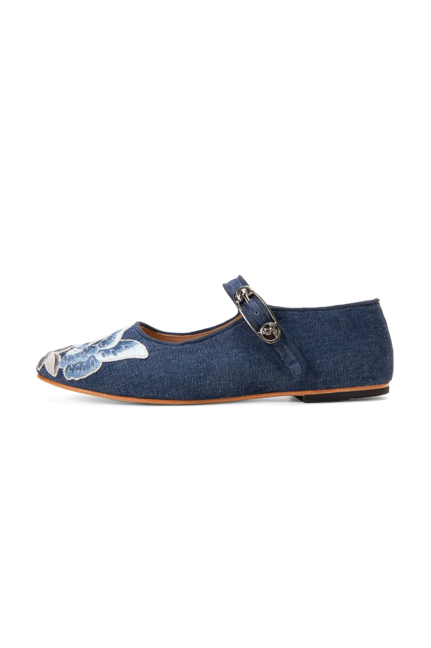 John Fluevog x Anna Sui Butterfly Mary Janes-Denim Blue