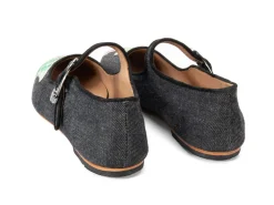 John Fluevog x Anna Sui Butterfly Mary Janes-Black Denim