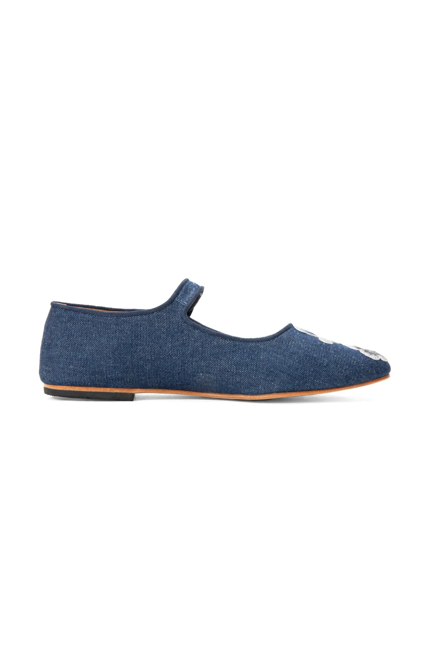 John Fluevog x Anna Sui Butterfly Mary Janes-Denim Blue