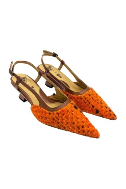 John Fluevog x Anna Sui Marmalade Tweed Slingback
