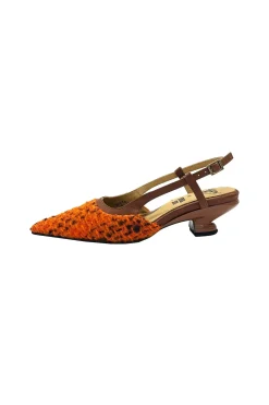 John Fluevog x Anna Sui Marmalade Tweed Slingback