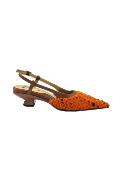 John Fluevog x Anna Sui Marmalade Tweed Slingback