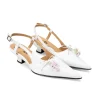 John Fluevog x Anna Sui Slingback Heels- White
