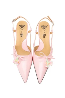 John Fluevog x Anna Sui Slingback Heels- Pink