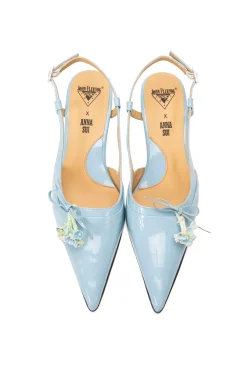 John Fluevog x Anna Sui Slingback Heels- Blue