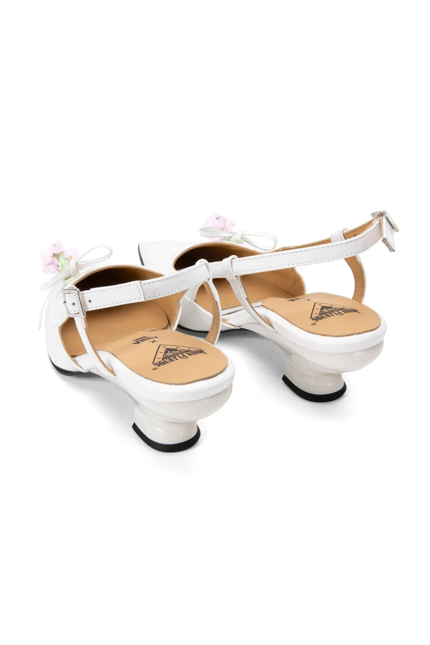 John Fluevog x Anna Sui Slingback Heels- White