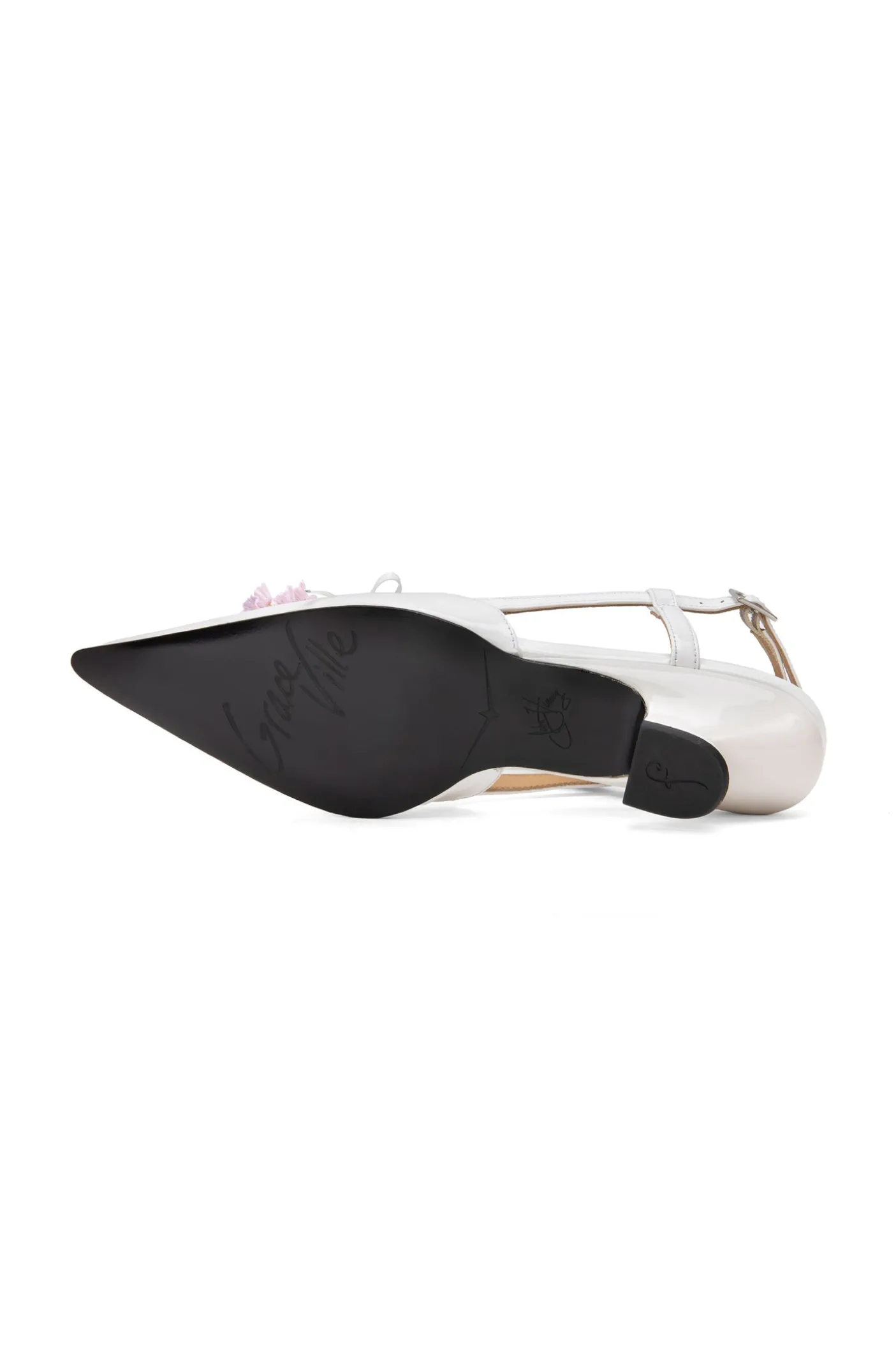 John Fluevog x Anna Sui Slingback Heels- White