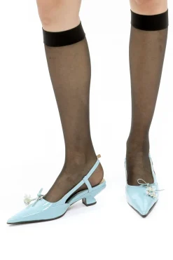 John Fluevog x Anna Sui Slingback Heels- Blue