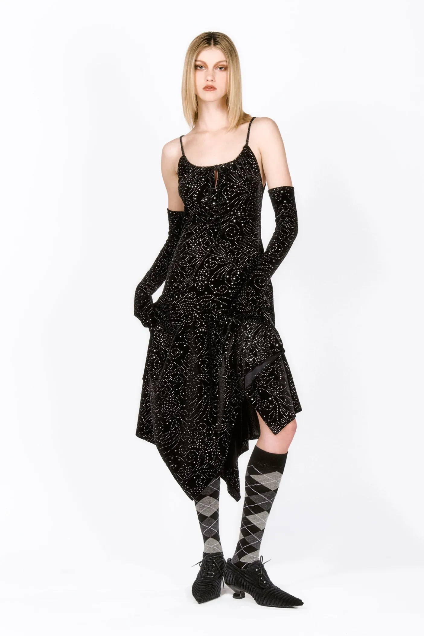 Jubilee Velvet Godet Dress