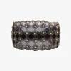 Lacey Embroidered Crystal Headband Gold