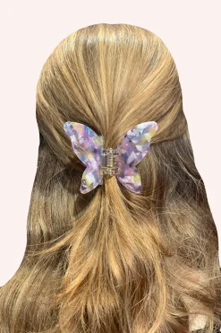 Large Gemstone Butterfly Jaw Clip Rainbow