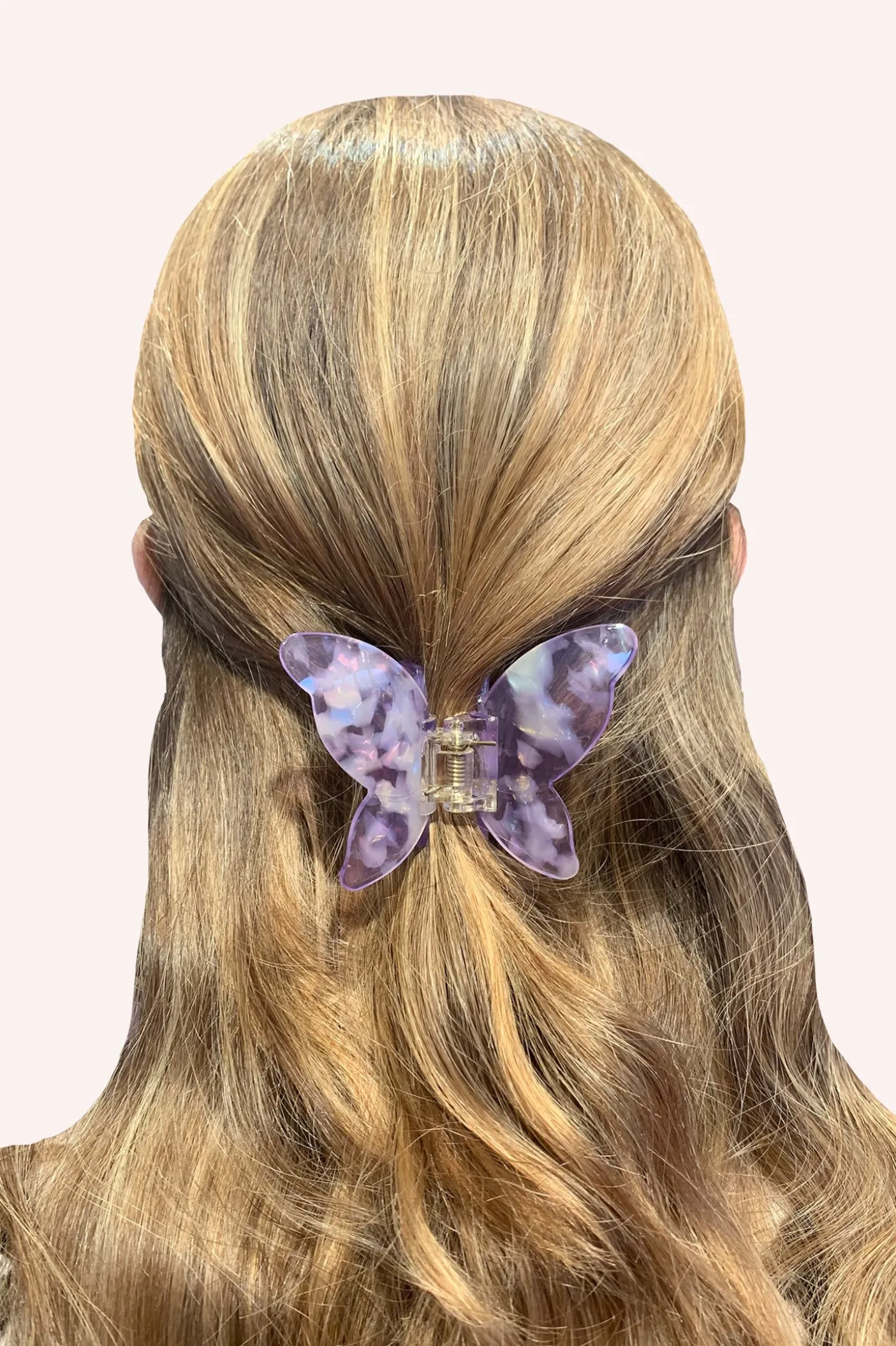 Large Gemstone Butterfly Jaw Clip Lavender